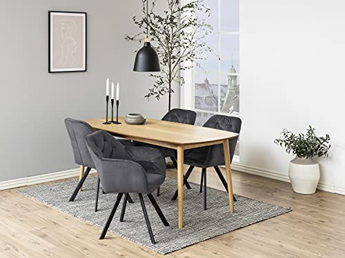AC Design Furniture Sedia Kerstin in velluto, dimensioni: 57,5 x 81,5 x 61,5 cm (larghezza x altezza x lunghezza) 1 pezzo, 82122, grigio : Amazon.it: Casa e cucina