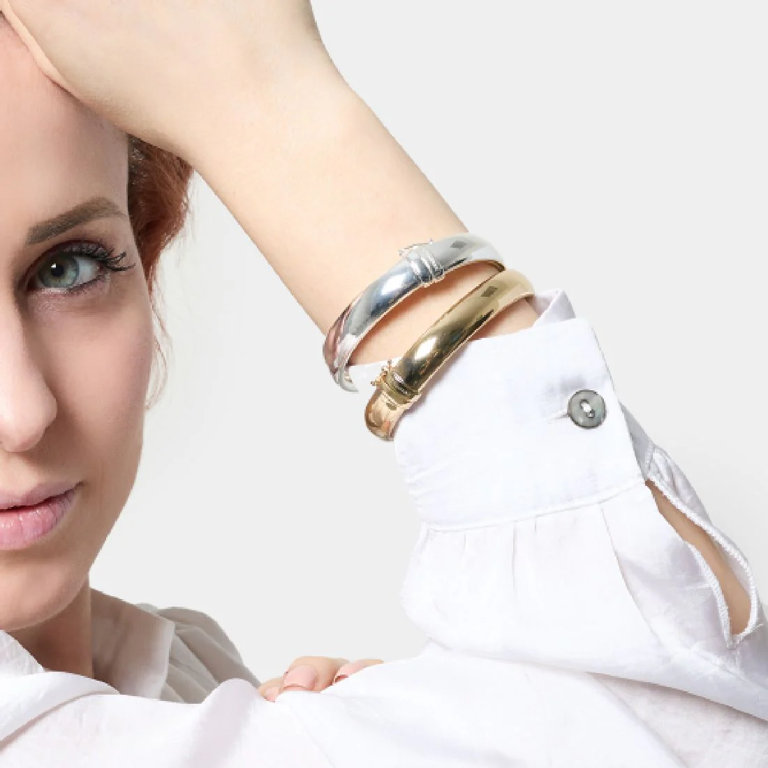 Bracciale Unoaerre bangle rigido rodiato bianco 2671