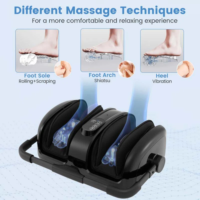 Shiatsu Foot & Calf Massager with Heat, Vibration Compression Electric Leg Massager for Neuropathy, Plantar Fasciitis Relief, Muscle Arm Relax