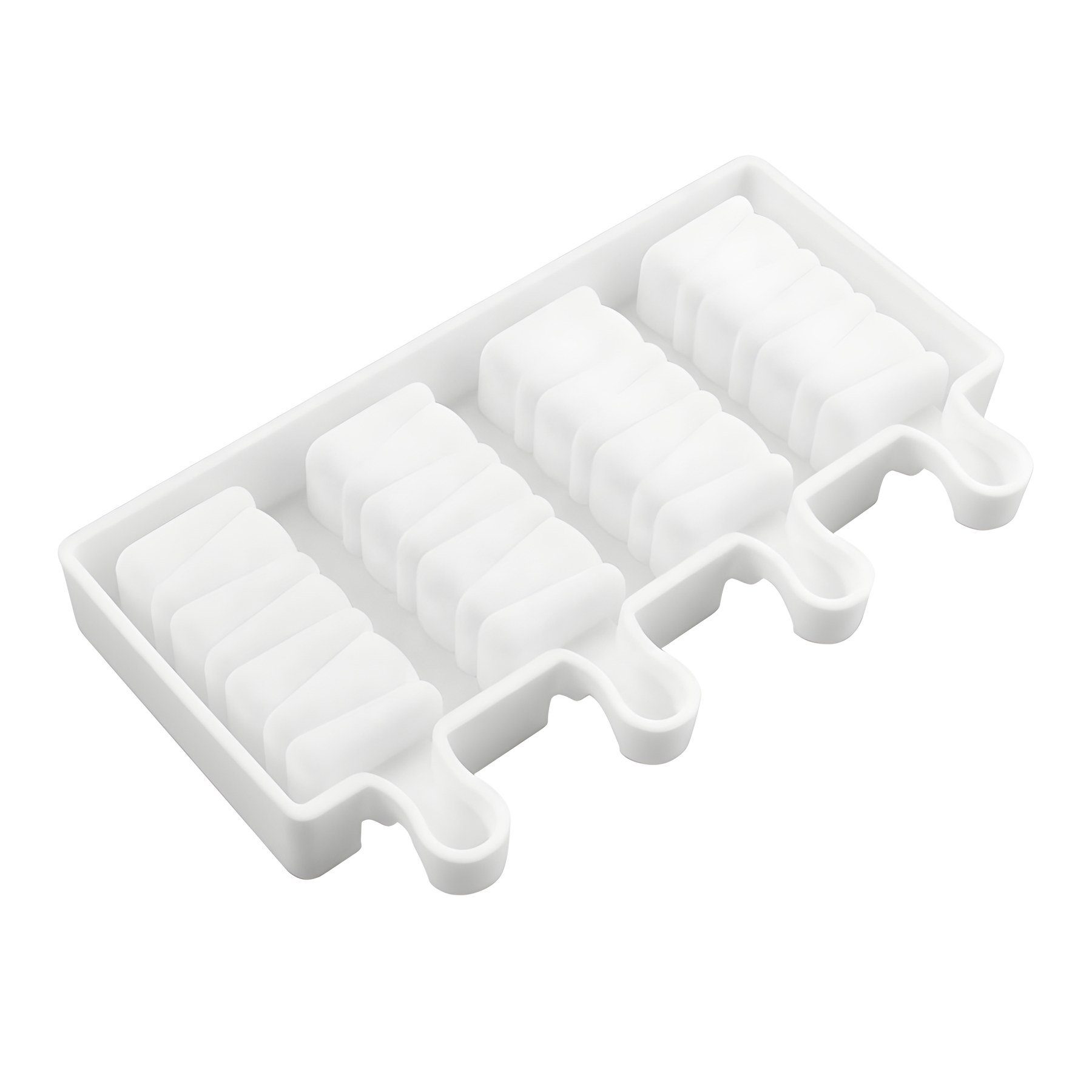 Eismaschine Silikon Eisform für Eis am Stiel mit Muster, 4er Form, 19,6 x 11,5x 2