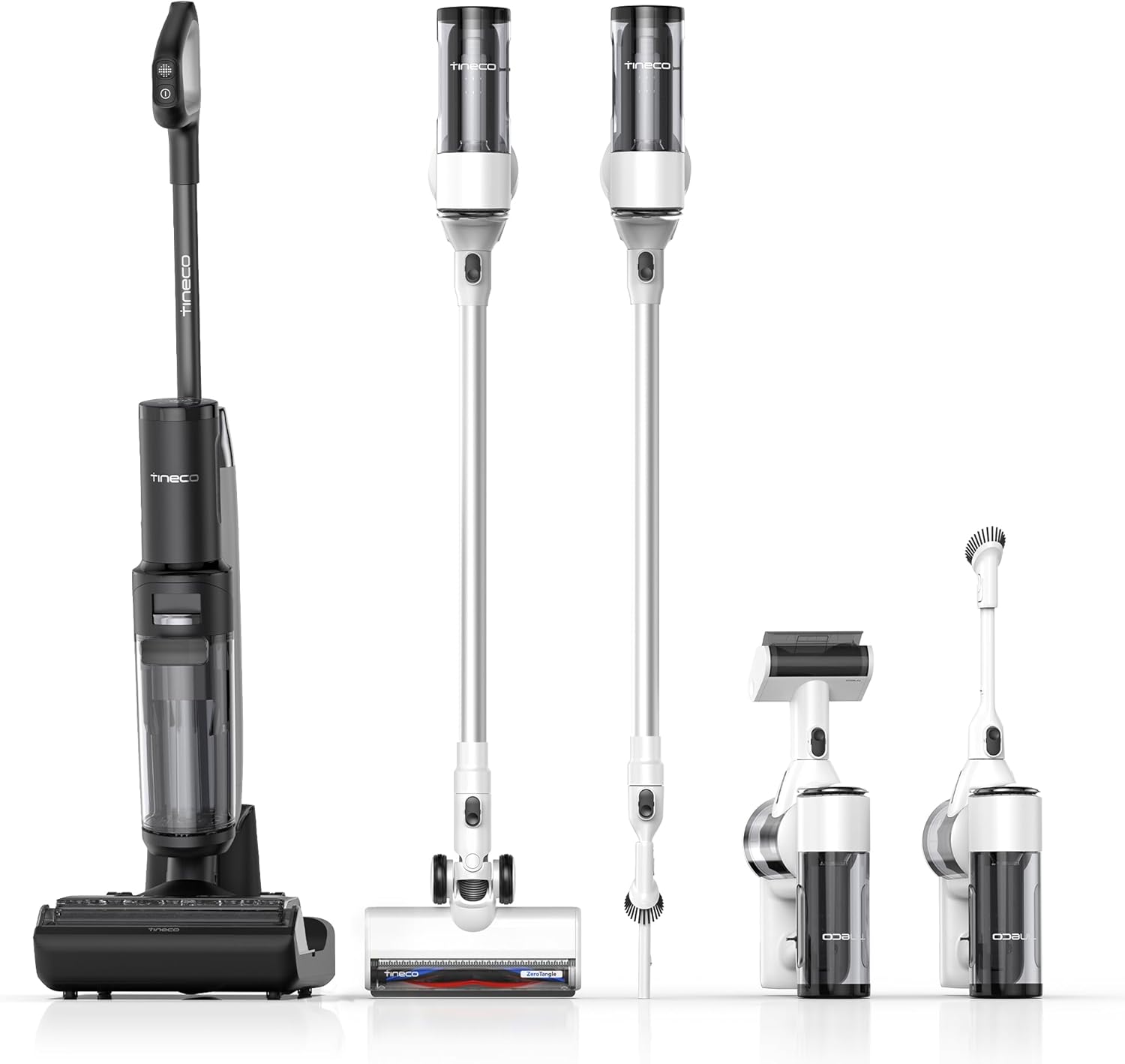 Tineco Floor ONE S7 Stretch Ultra Bezprzewodowy Odkurzacze na sucho i mokro, zapobiegająca splątaniu 180°, czas pracy 50 minut, samooczyszczanie Flashdry 85℃, dwustronne czyszczenie krawędzi