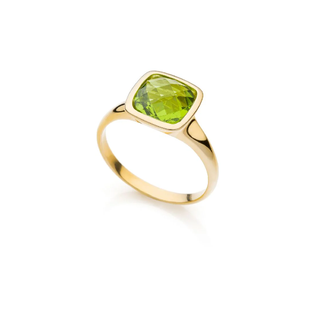 Anello Unoaerre in argento e cristallo verde Peridot 6179