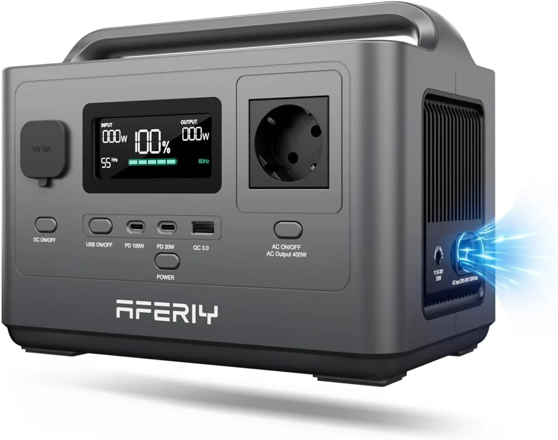 AFERIY Powerstation, 256 Wh, 400 W, Mehrfarbig, AF-P040 Tragbare, LiFePO4 Akku