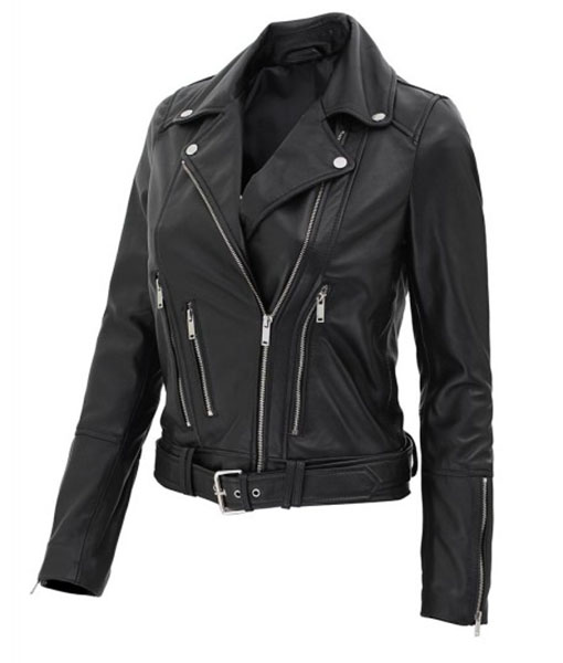Women’s Asymmetrical Motorcycle Leather Jacket