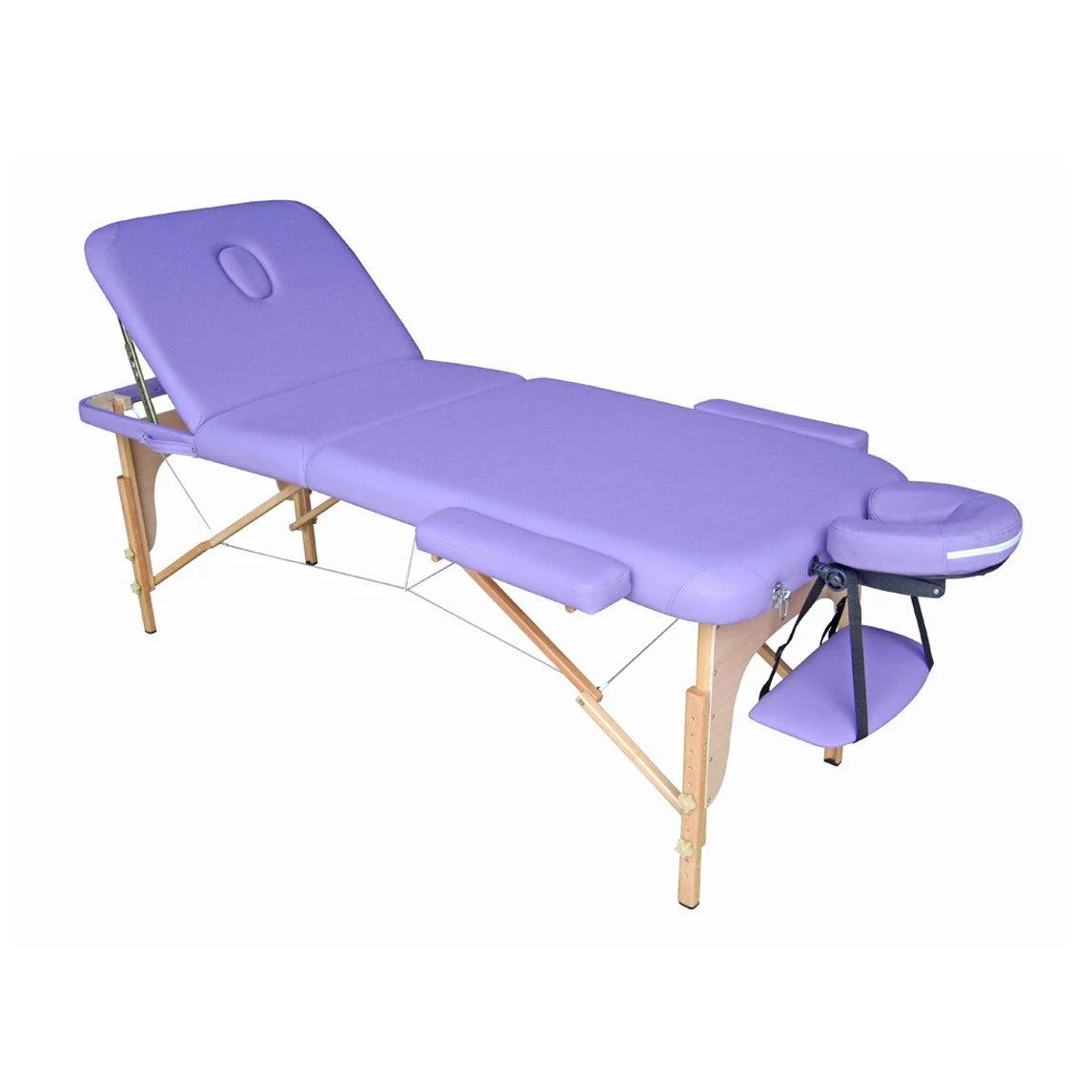 Lettino Massaggi Pieghevole in Legno ERIS – Rivestimento in Similpelle, Altezza Regolabile, Confortevole e Professionale