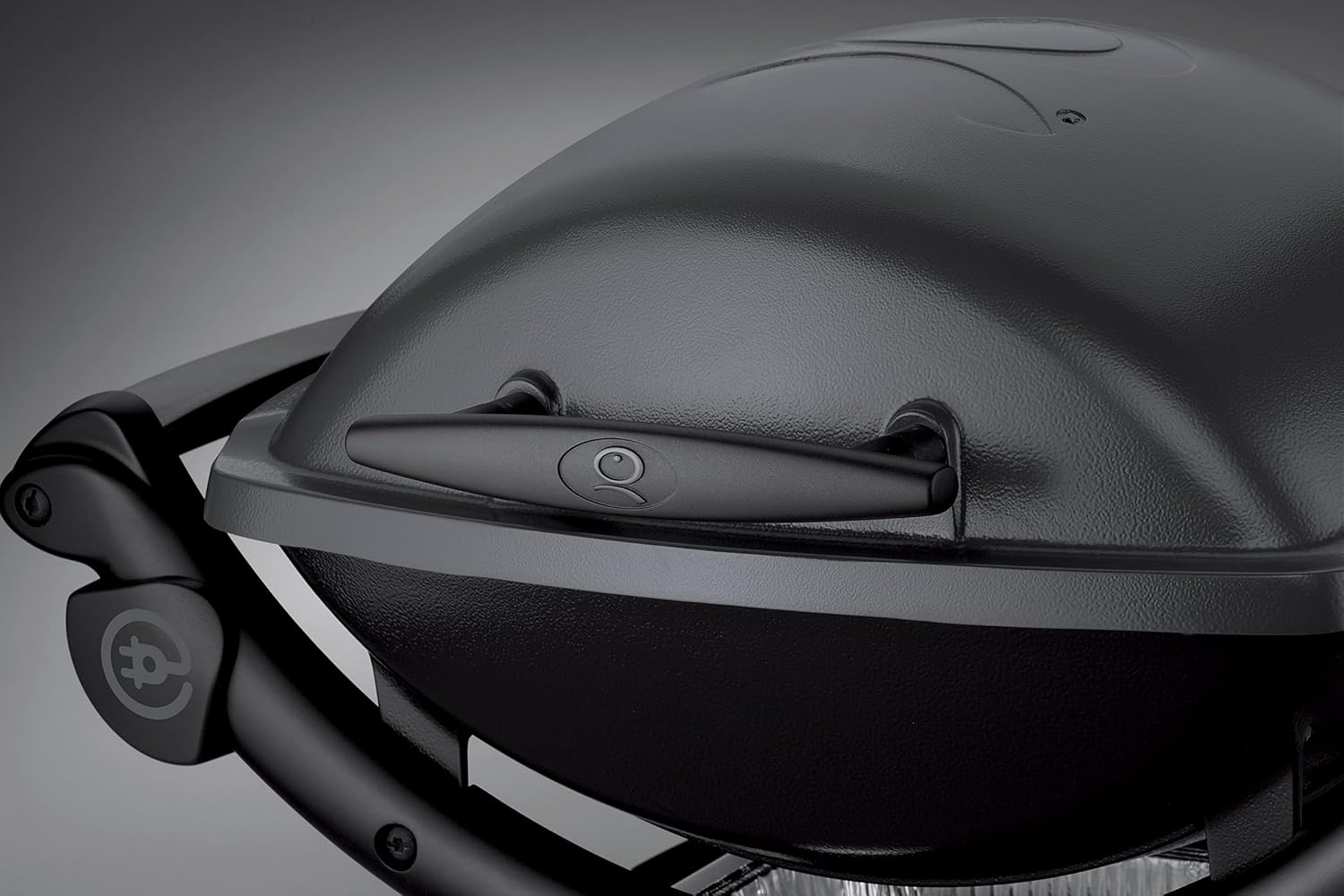Weber Q1400 Elektrogrill, 43 x 32cm Grillfäche, portabler BBQ Grill, 2-geteilter porzellanemaillierter Guss-Grillrost, Aluminiumguss Deckel & Gehäuse - Dark Grey (52020079)