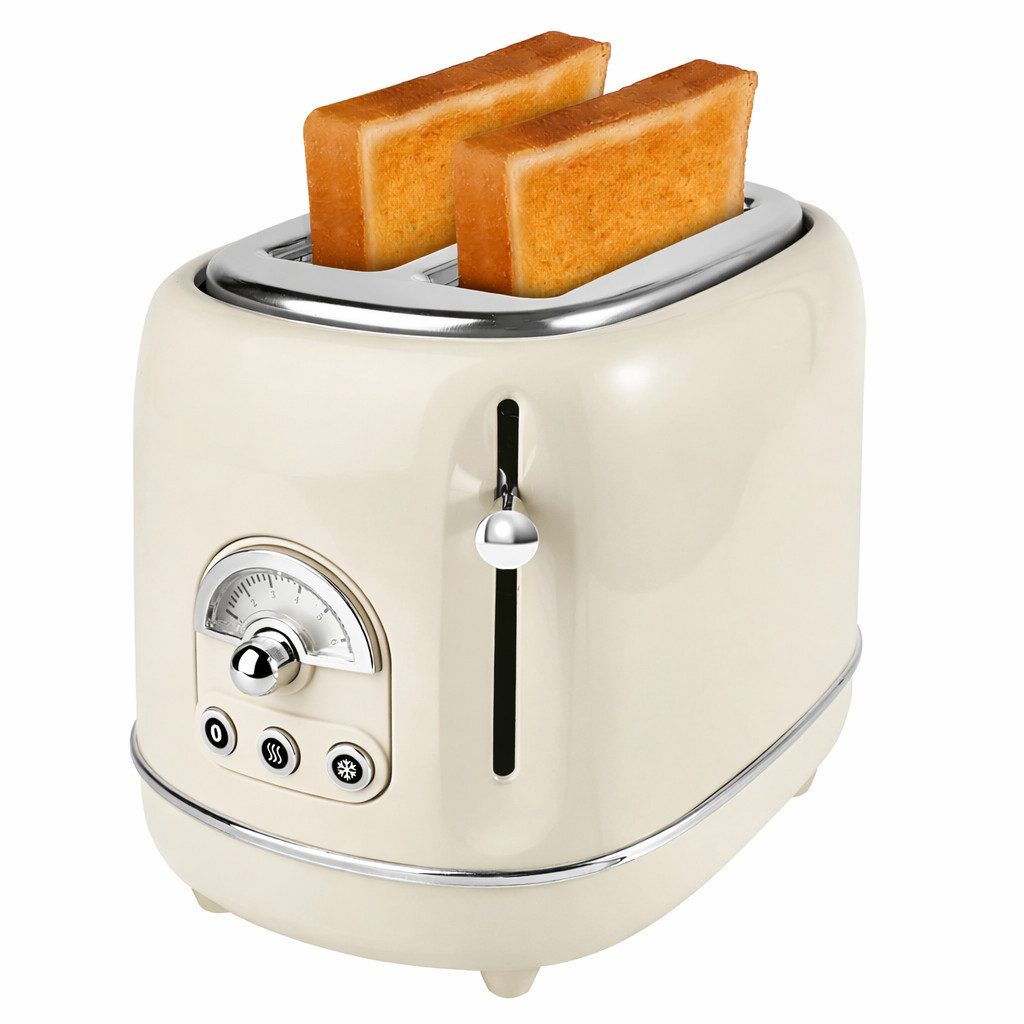 Toaster für 2 Scheiben, 2 kurze Schlitze, 6 Bräunungsstufen