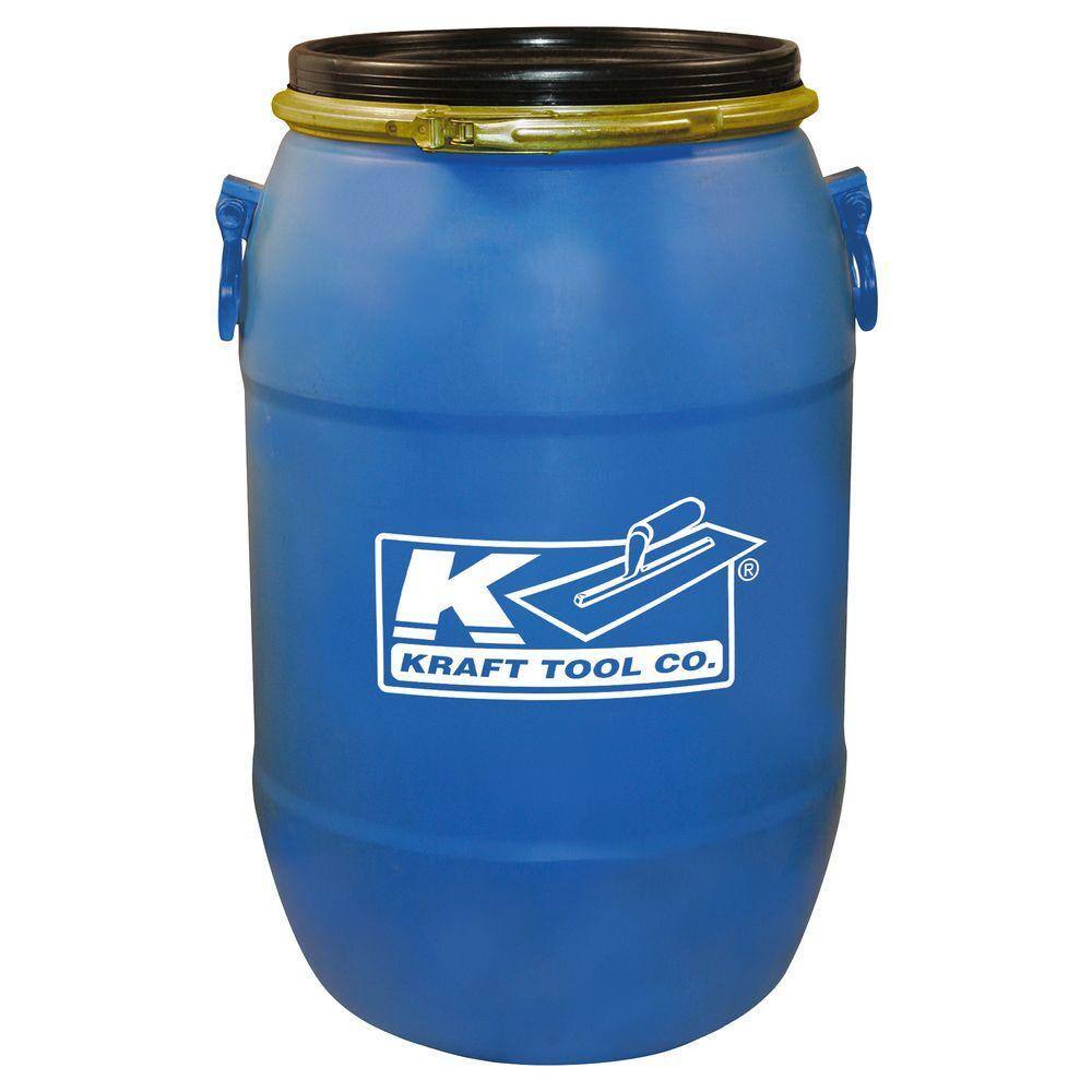 Kraft Tool 15 Gallon HDPE Mixing Barrel with Lid for Construction Materials