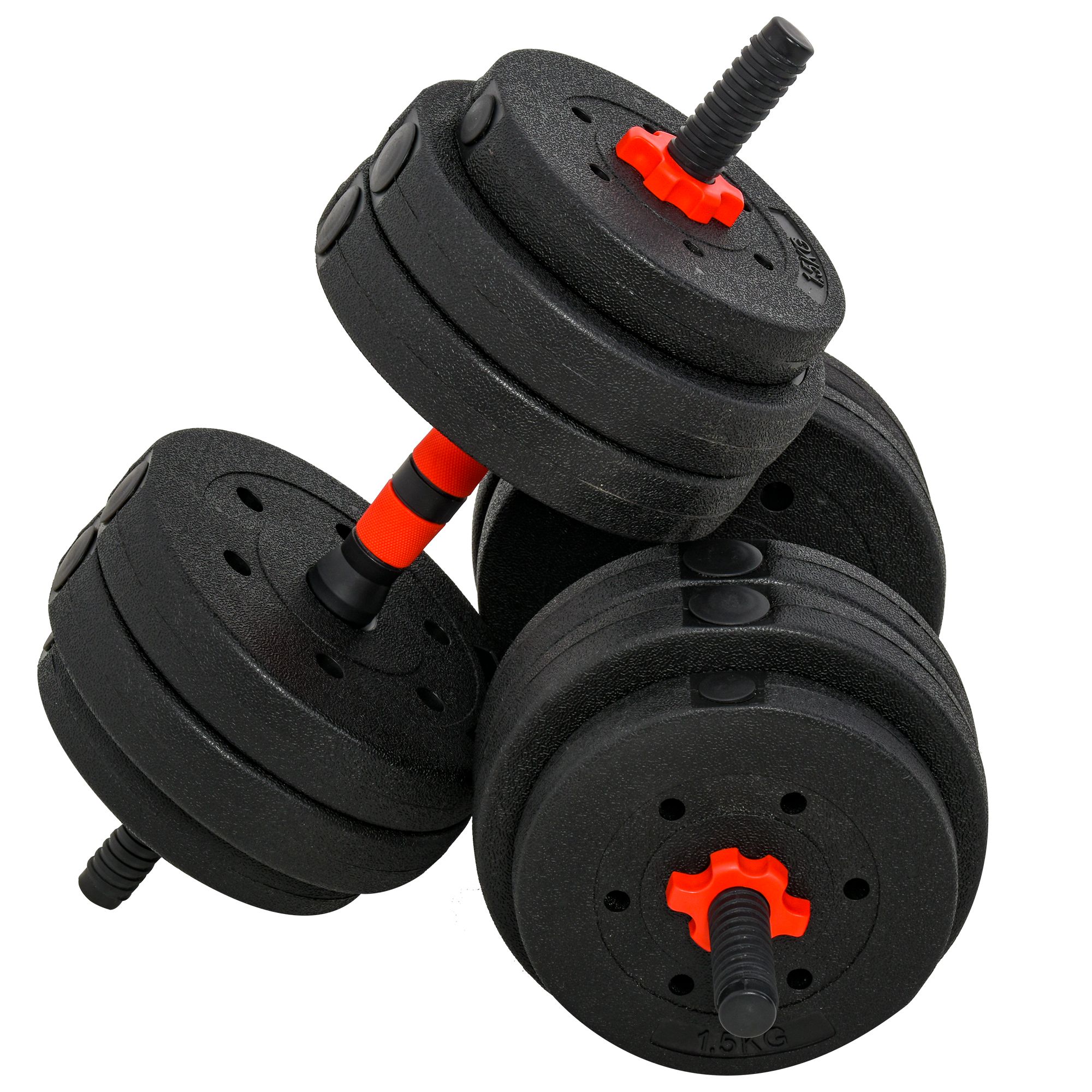 HOMCOM 2 in 1 Hanteln Set 25 kg verstellbare Kurzhantel & Langhantel professionell Dumbbell Krafttraining und Gewichtheben für Zuhause Fitness