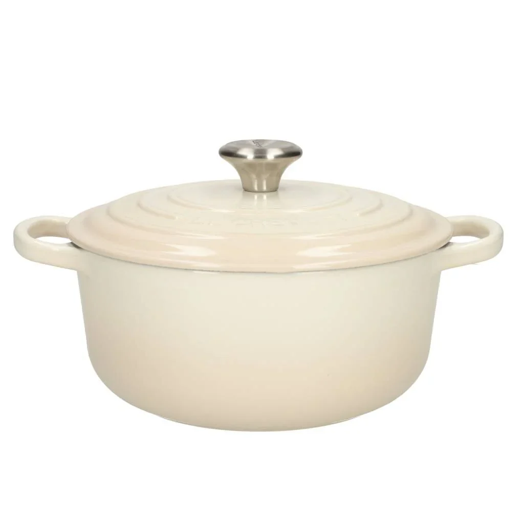 2025 Le Creuset - Sartén para asar / brasear Signature redonda Meringue 24 cm 4,2 l