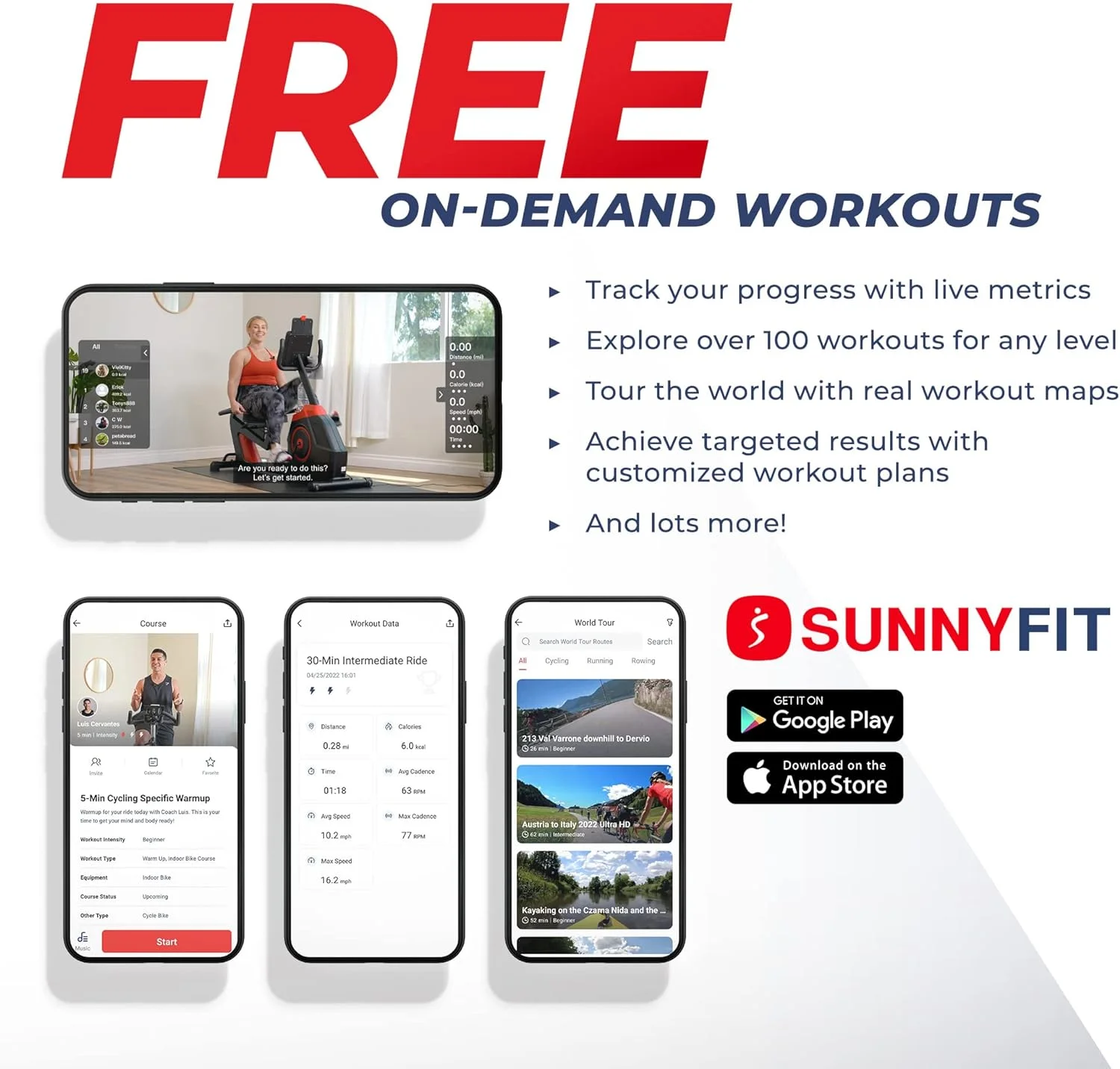 Sunny Health & Fitness Smart Recumbent Elliptical Bike with Bluetooth, 16 Resistance Levels, and SunnyFit App &ndash; SF RBE4886SMART