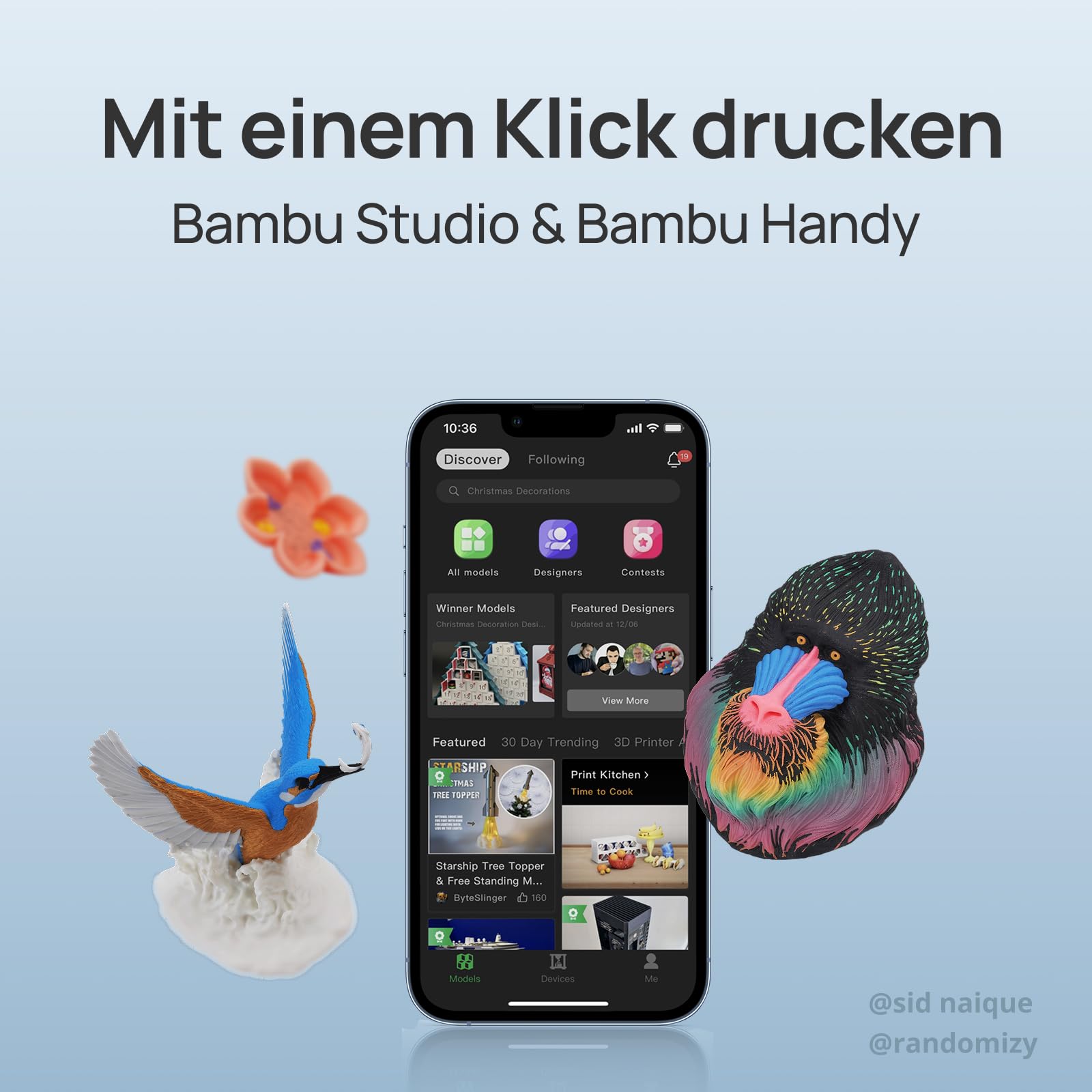 FDM-3D-Drucker A1 Combo mit AMS lite Mehrfarbdruck 500 mm/s 10.000 mm/s² automatische Kalibrierung LED-Lampen-Set Touchscreen