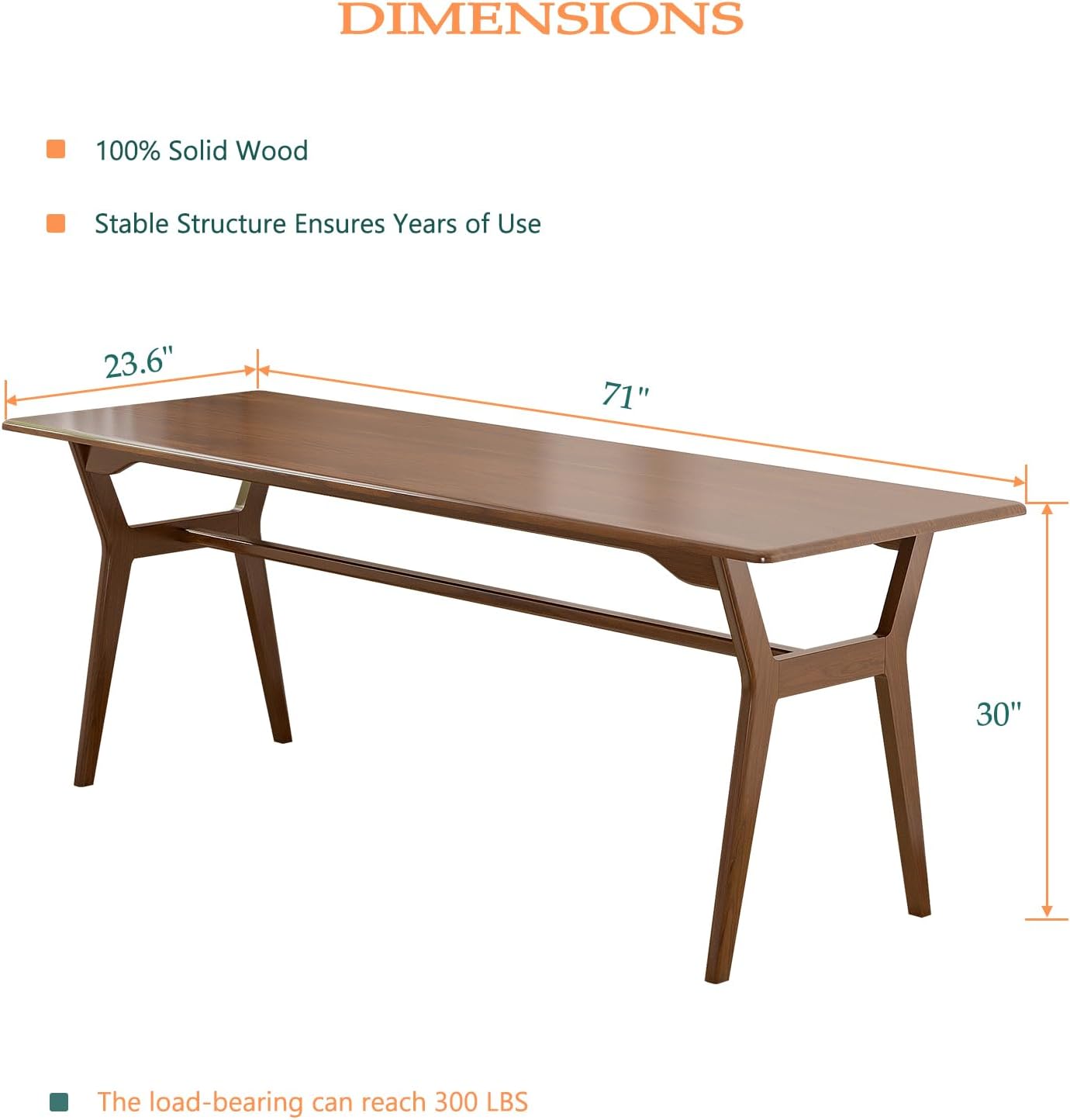 Solid Wood Study Desk - 71