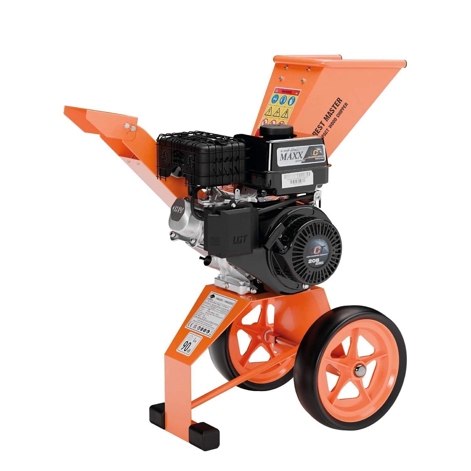 Forest Master 6hp - Cippatrice compatta a benzina con azionamento diretto 208 cc, 4 tempi, per produrre pezzi fino a 50 mm di diametro, portatile, leggera e ben bilanciata, facile da riporre