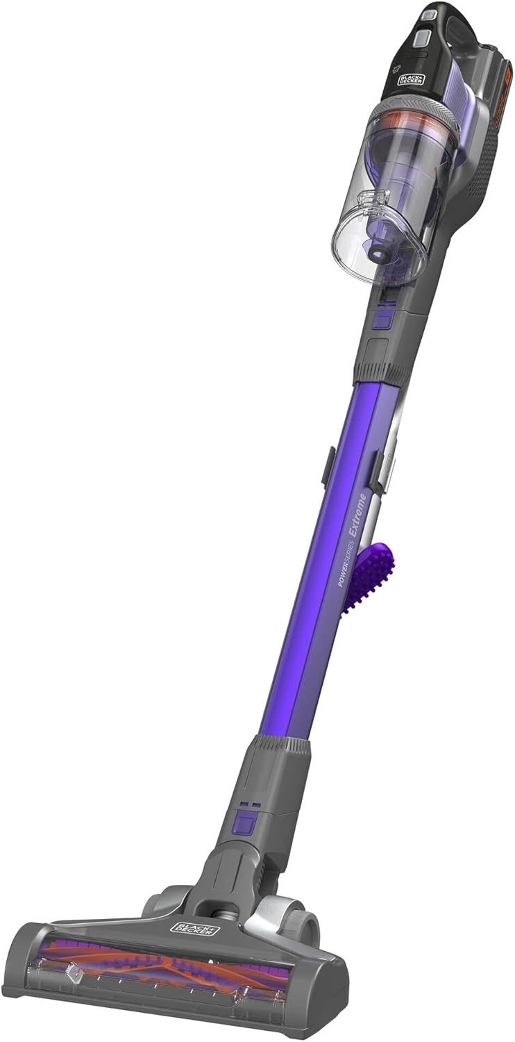 BLACK+DECKER, Aspirapolvere Senza Fili a Batteria Litio, Separabile, Portatile, Tecnologia Antigroviglio, Viola Metallizzato, BDPSE1815P-QW