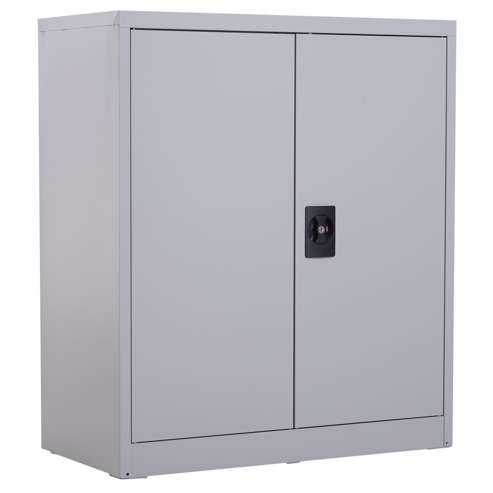 Vinsetto Schrank mit verstellbarem Regal und Sicherheitsschloss für Zuhause, Büro, Garage aus Stahl 80x40x92.5cm Grau