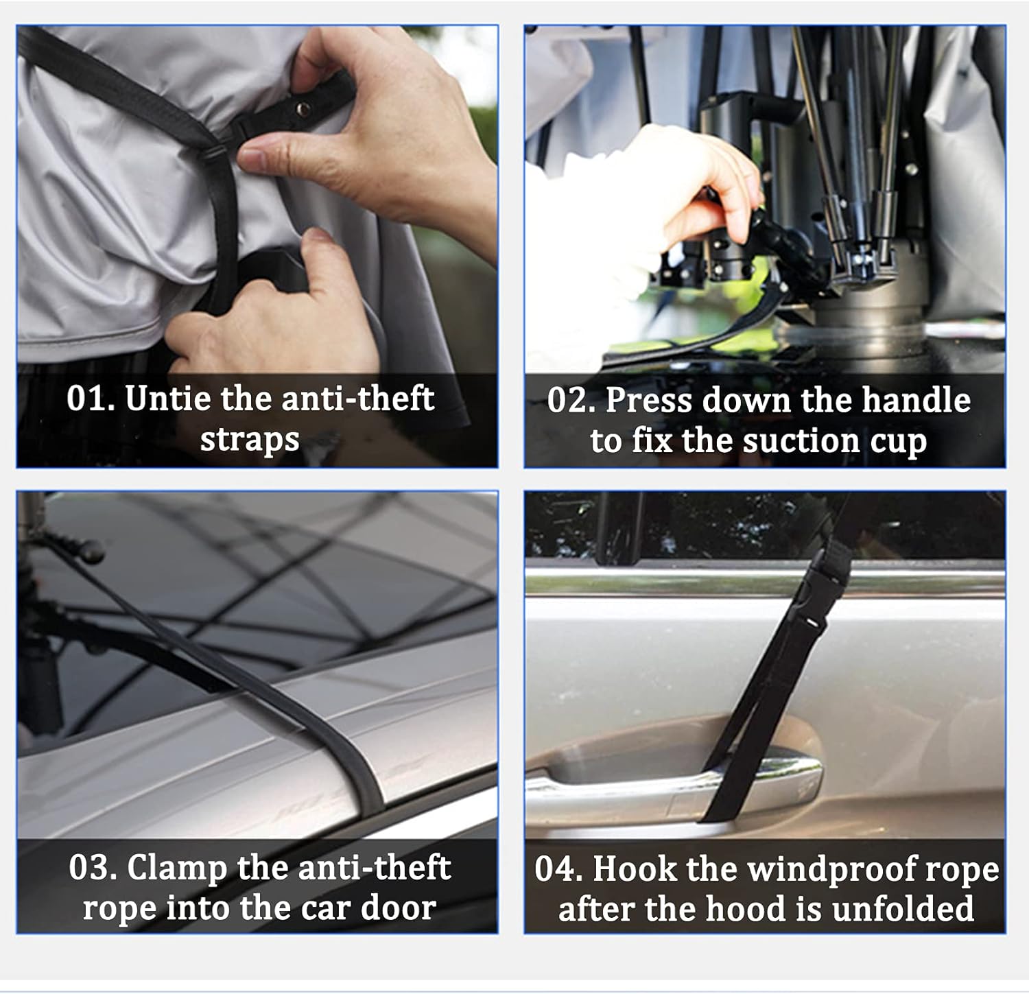 Tenda per Auto Completamente Automatica, Copertura per ombrellone Portatile per Auto Pieghevole per Auto, Protezione Auto, Parasole Anti-UV, Protezione Antivento, Parasole per Esterni