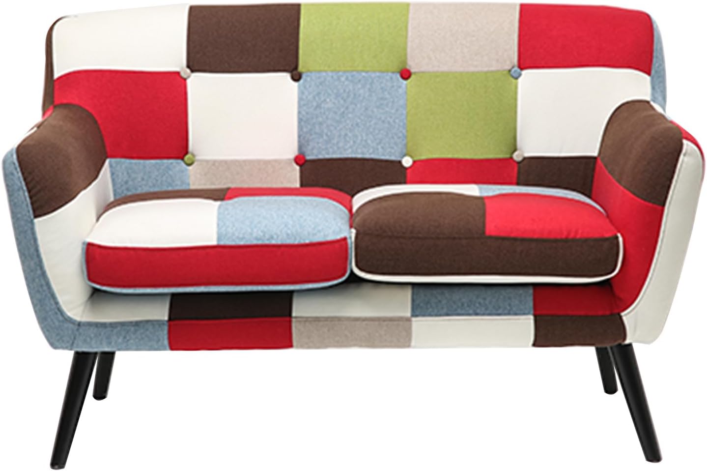 Divano Divanetto 2 Posti Patchwork Quebec, Patchworks, CM 130 x 77 x H 82