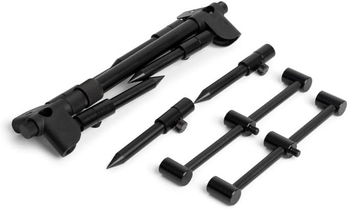 Trakker Quicklock Pod Kit | Schnelle Einrichtung Karpfenangeln Rod Pod | Robustes, stilvolles schwarzes mattes Aluminium | Präzise CAD-Konstruktion | Anti-Verdrehung zentrales TPS-System | Inklusive