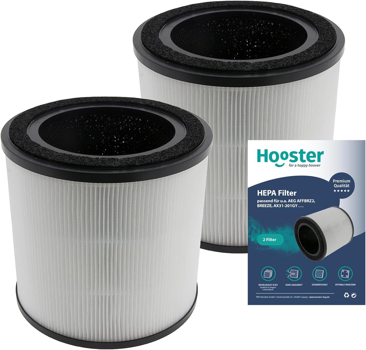 Luftfilter 2er Set kompatibel mit AEG AX31-201GY Luftreiniger