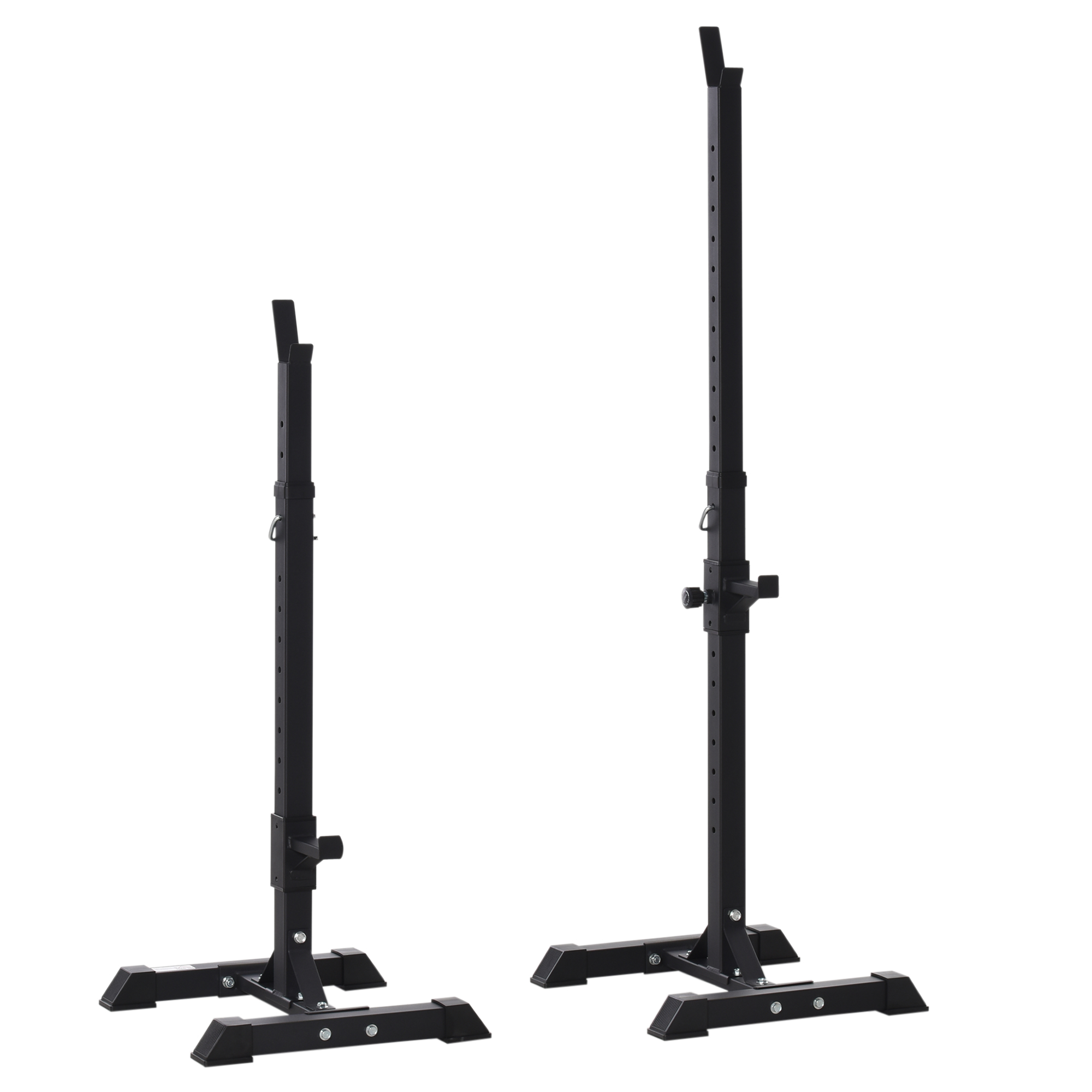 HOMCOM Hantelständer, 2er-Set, bis 150 kg belastbar, höhenverstellbar, Stahl, weiß+schwarz, 52 x 48 x 160 cm