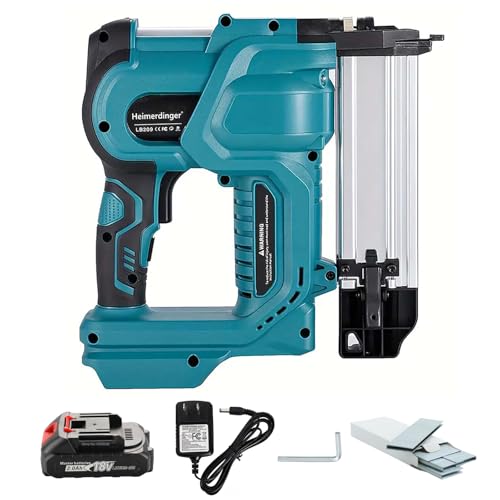 Pistola per unghie senza fili con batteria da 2,0 Ah e caricabatterie, 18 GA 2 in 1, chiodatrice/cucitrice per tappezzeria, miglioramento della casa e lavorazione del legno : Amazon.it: Fai da te