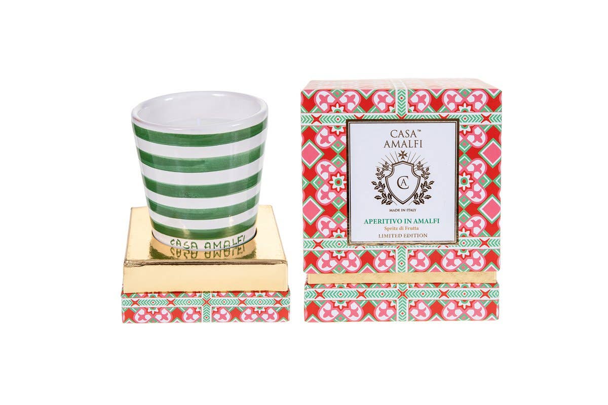Aperitivo in Amalfi �C Hand-Painted Ceramic Candle | Citrus & Botanical (200g)