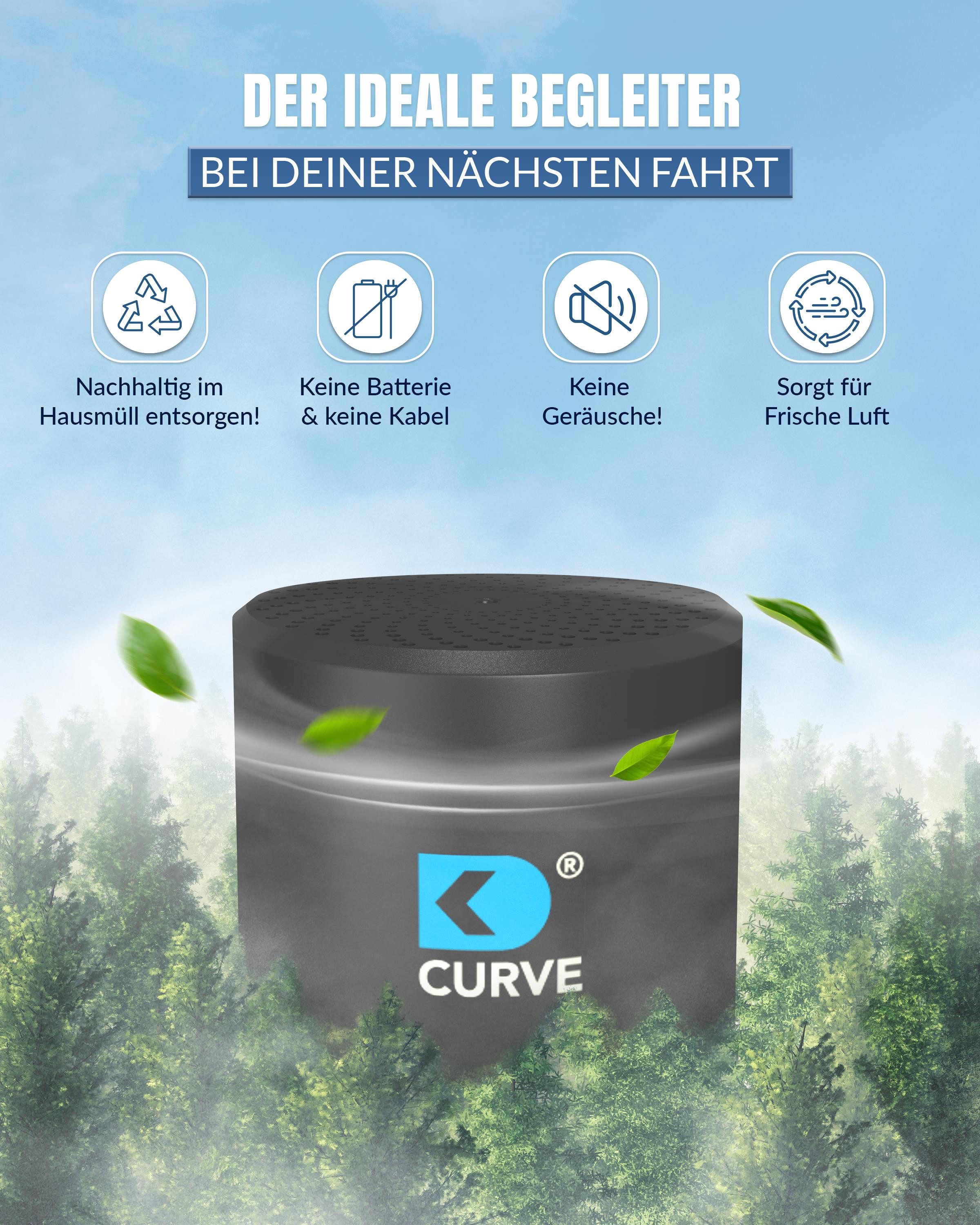 Luftfilter Curve 00195 Luftreiniger Cool grey. gegen Viren,Bakterien,Pilze,Schimm