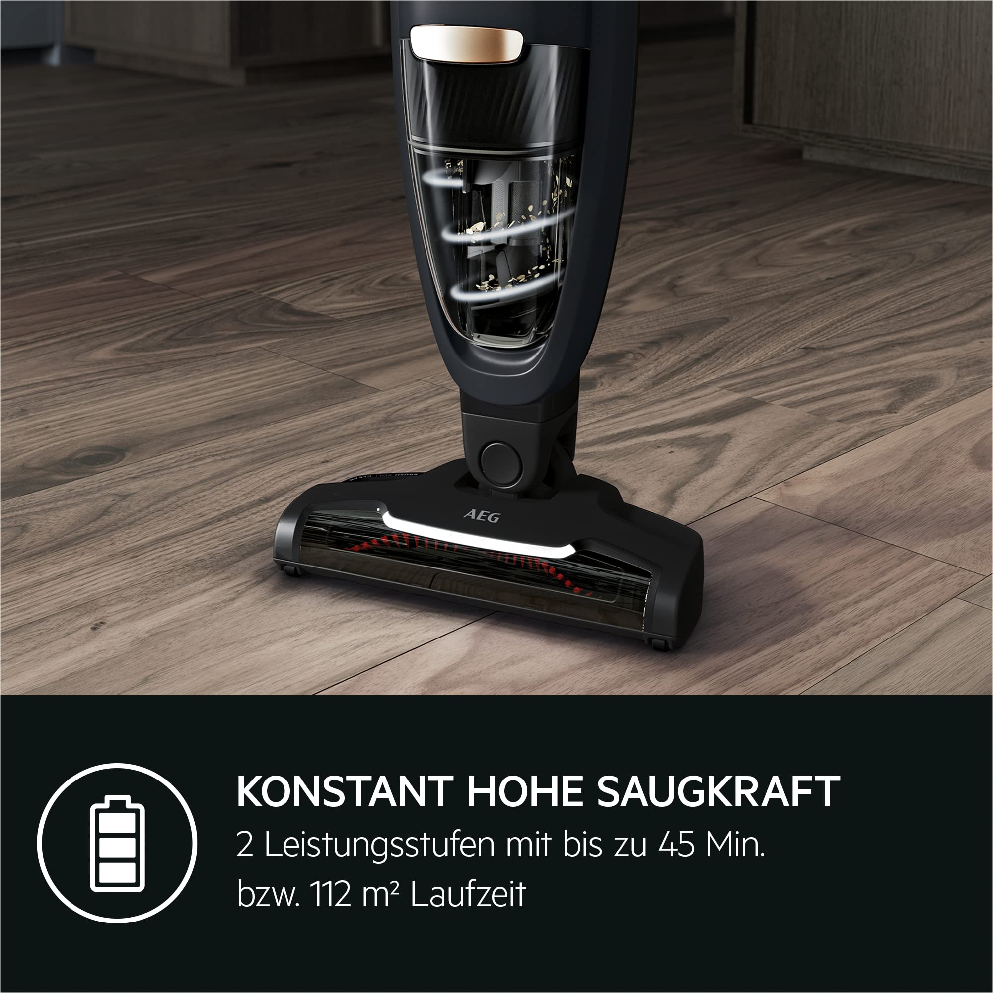 Akku-Staubsauger QX6 2in1 kabellos mit Tierhaardüse, 18 V und bis zu 45 Minuten Laufzeit