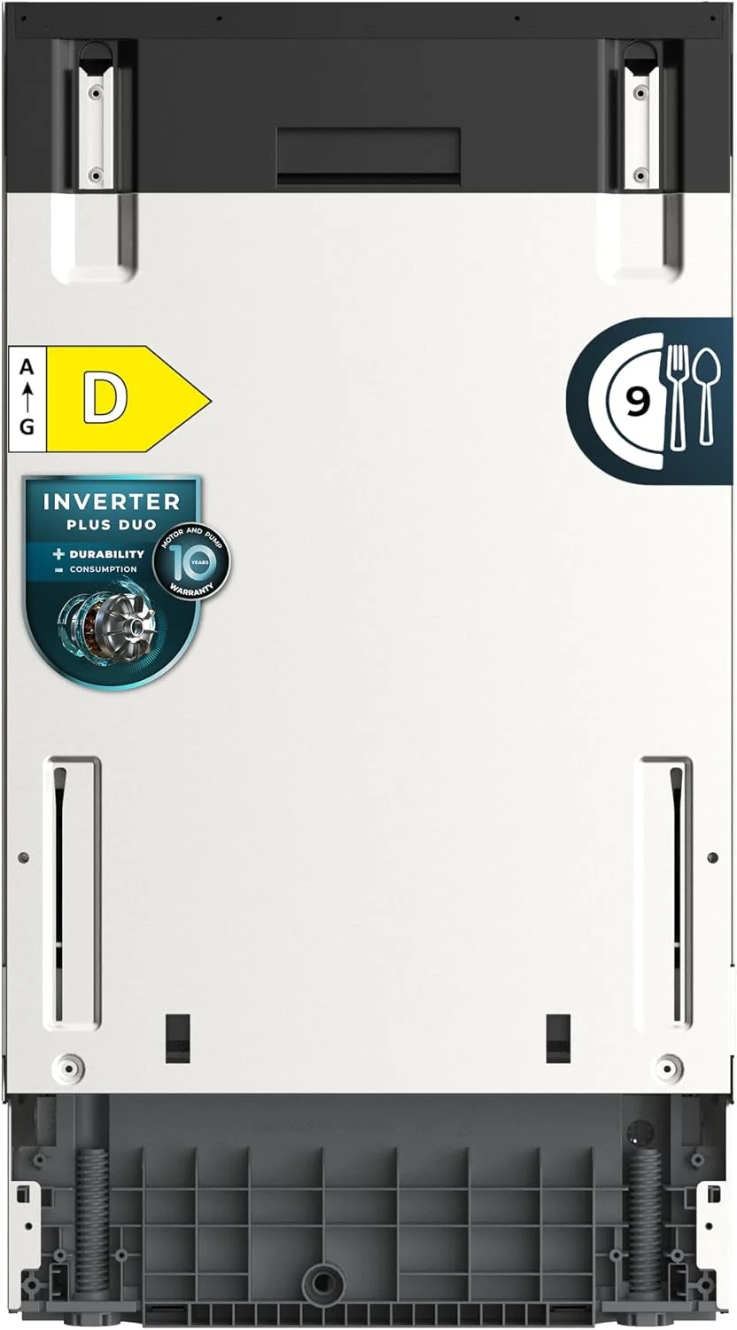 Cecotec Geschirrspüler, 45 cm, Weiß/Schwarz, Vollintegrierter Bolero Aguazero 4250 Full-BI. 9 Maßgedecke, 6 Programme