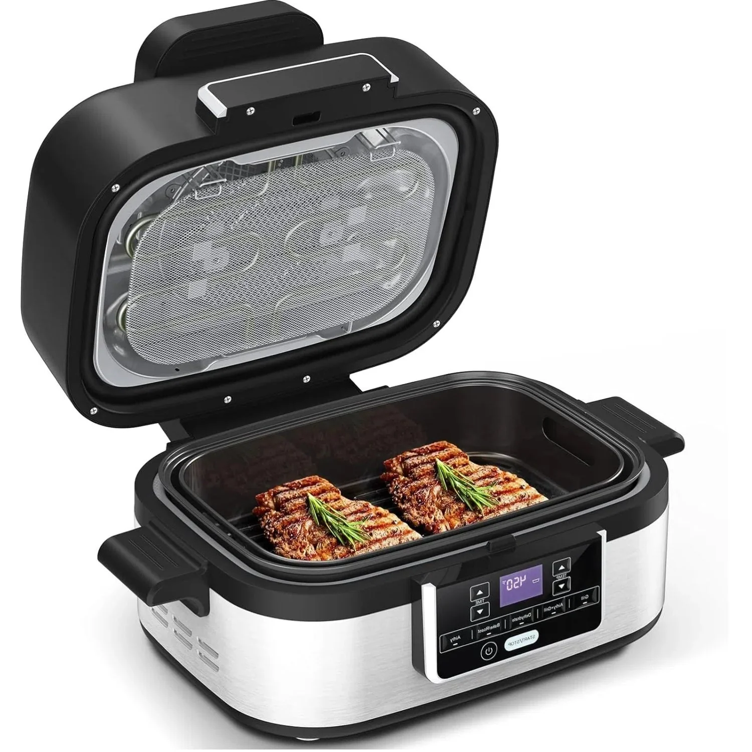 5 IN 1 5QT  Indoor Air Fry, Crisps, Roasts, Reheats, & Dehydrates, for Quick, Easy Meals,Nonstick，Black