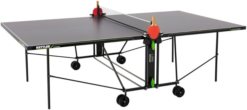 KETTLER K1 Outdoor I tavolo da ping pong per esterni I dimensioni tornei I robusto pannello in resina melaminica da 4 mm con strato protettivo antigraffio I Made in Germany