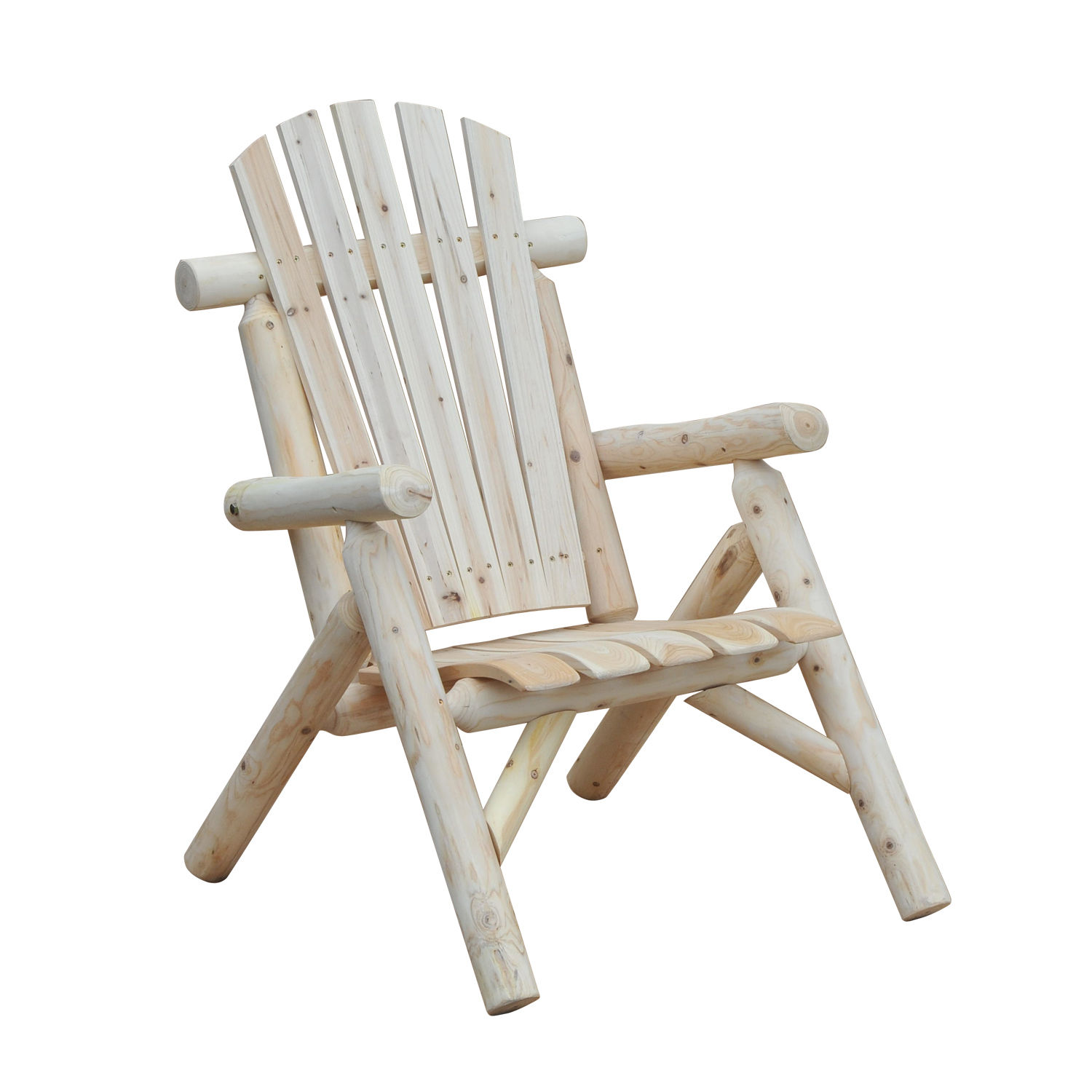 Outsunny Adirondack Gartenstuhl Gartensessel Holzstuhl Hochlehner mit Armlehne Tannenholz Natur 83 x 68 x 101 cm
