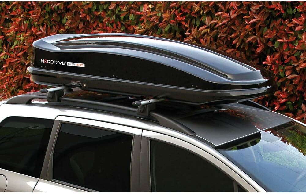 NORDRIVE N60012 Box 430, Box da Tetto per Auto in in ABS, 430 Litri - Nero Lucido