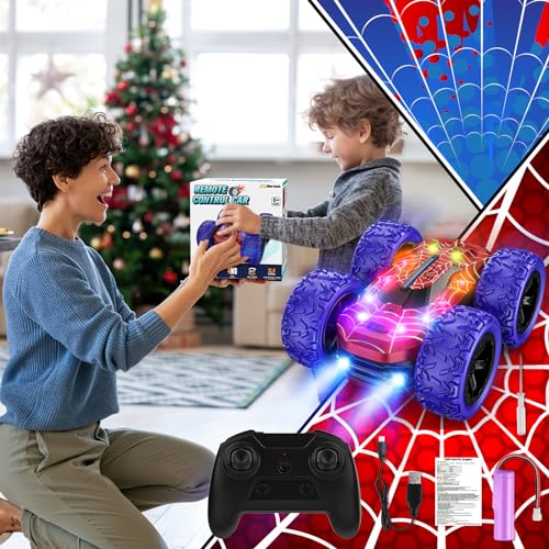 Macchina Telecomandata per Bambini, 4WD RC Auto Radiocomandata 360° Rotazione LED Luce 2.4GHZ Telecomandato Stunt Drift Car Giochi Interno All'Aperto Giocattolo Regalo Bambino Bambina 6 7 8 9  anni : Giochi e giocattoli