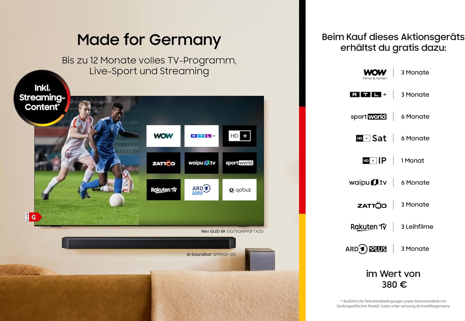 QLED Q8F 4K 75 Zoll (189 cm) UHD Fernseher, Q4 AI Prozessor, Quantum Dot für Reale Farben, AirSlim Design, 4K Upscaling, Gaming Hub, Kostenlose Inhalte, AI Smart TV