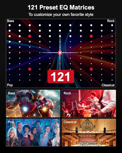 ULTIMEA Sound Bar Impianto Surround Virtuale per TV, Soundbar TV 7.1 330W, Soundbar per TV Impianto Audio Home Theater, App Controllo, Subwoofer, 4 Altoparlanti Surround, BT/OPT/AUX, Aura A40 : Elettronica