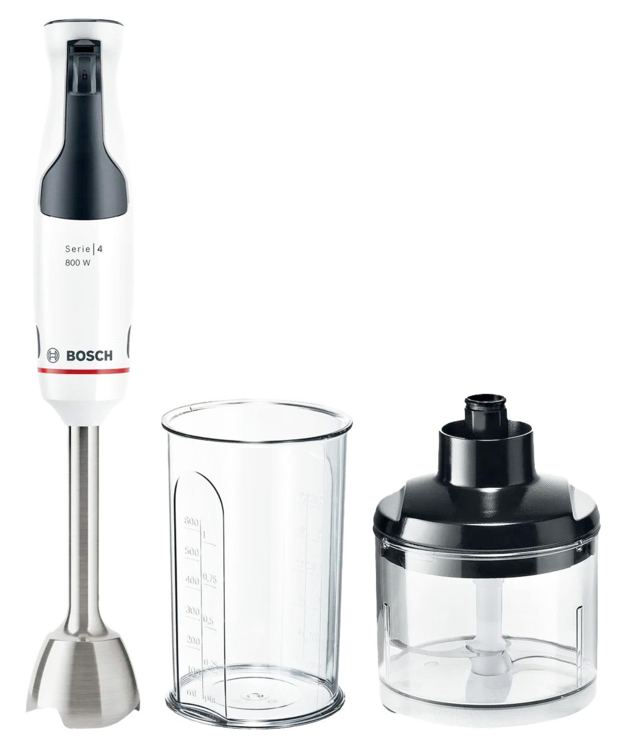 Stabmixer Bosch MSM4W420 Serie4 ErgoMaster Stabmixer-Set 800W weiß,dunkelgrau