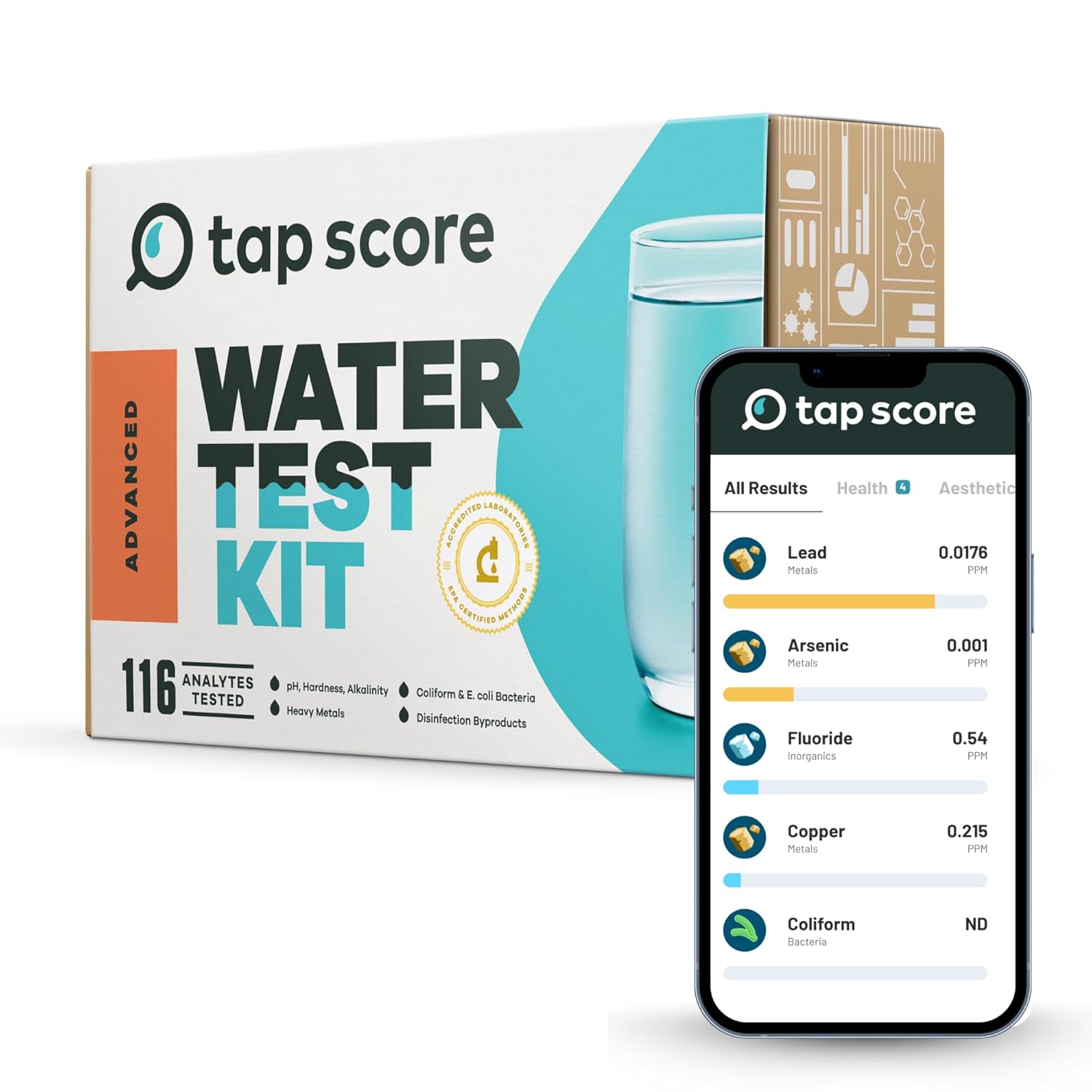 Advanced Home Water Test Kit | Well or City | EPA Certified Drinking Water Labs | Tests for: 116 Analytes  incl. Lead  Copper  Hardness & Alkalinity and More | #1 Best Home Water Test - Wirecutter