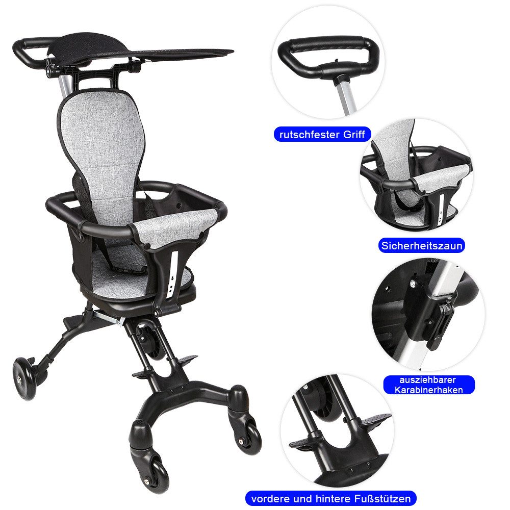 Kinder-Buggy Kinderwagen 2 in 1 Komplettset Buggy von Geburt