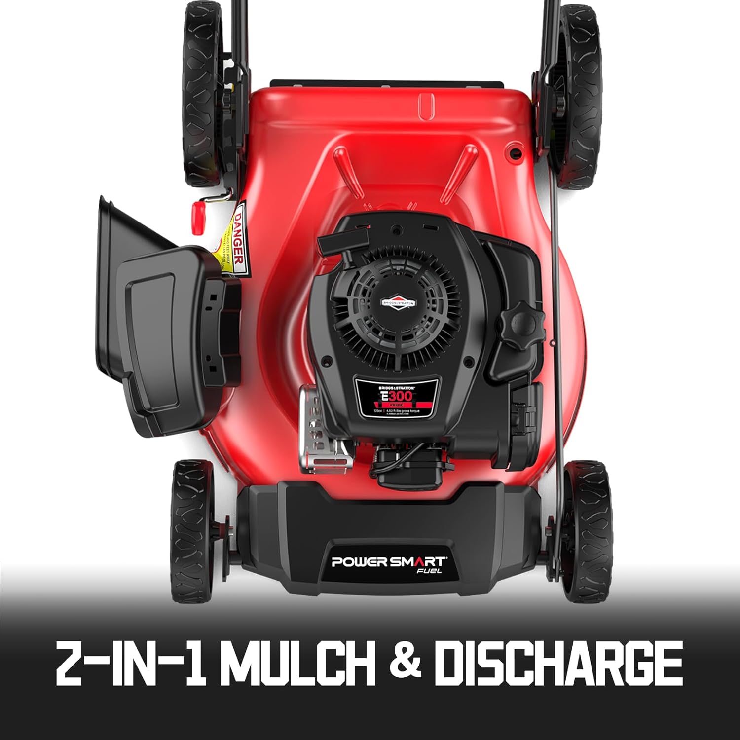 PowerSmart 21 in. Gas Lawn Mower with 125cc Briggs and Stratton E300 Engine  2-in-1 Push Mower with Mulching & Side-Discharge