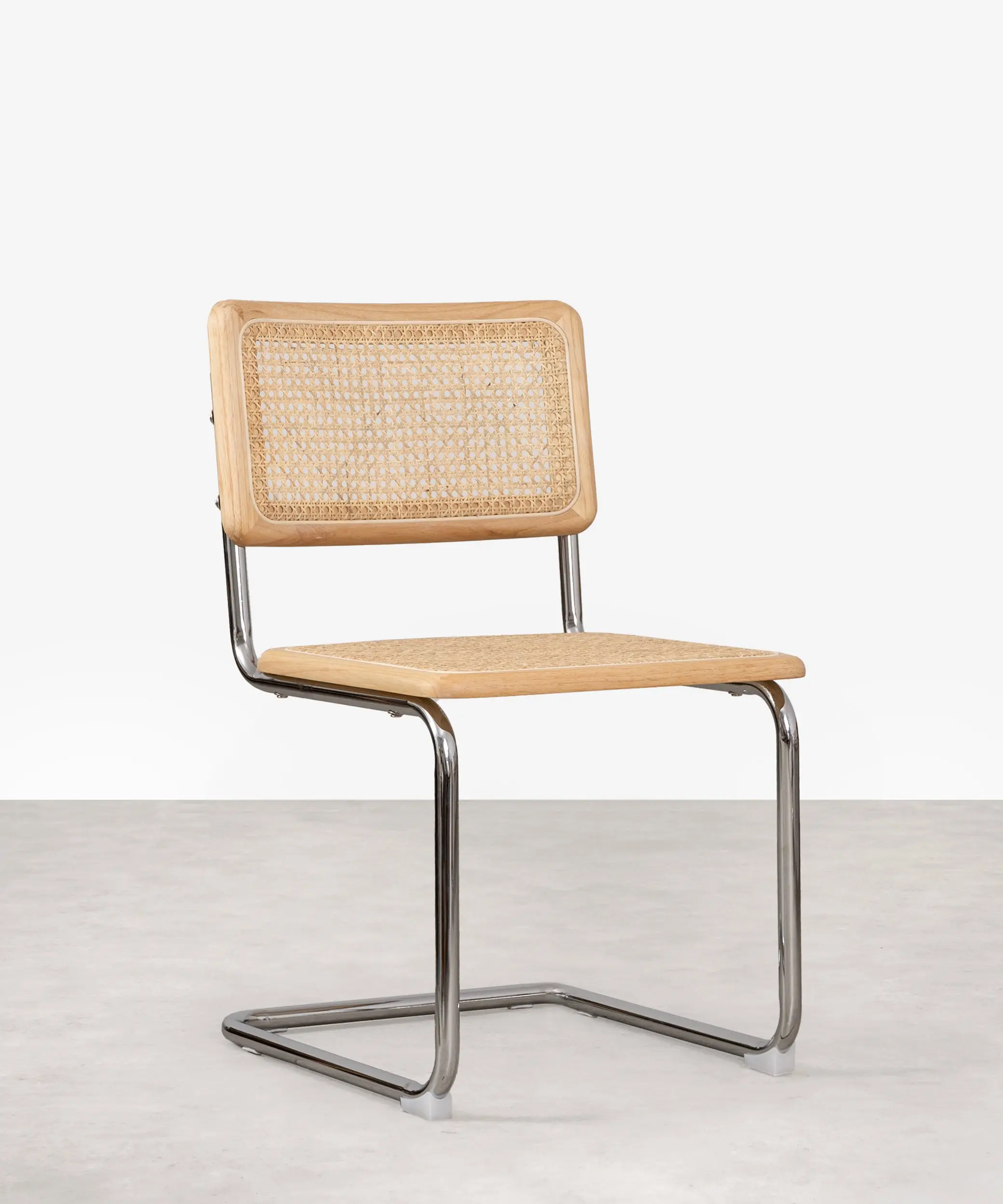 Silla de Comedor de Madera, Ratán y Metal Candy