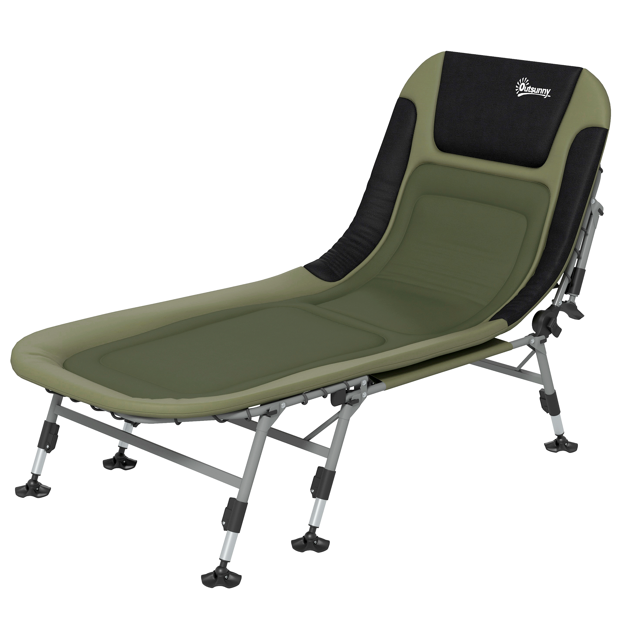 Outsunny Campingliege Campingbett Feldbett, 200 x 85 x 40-55 cm, Grün