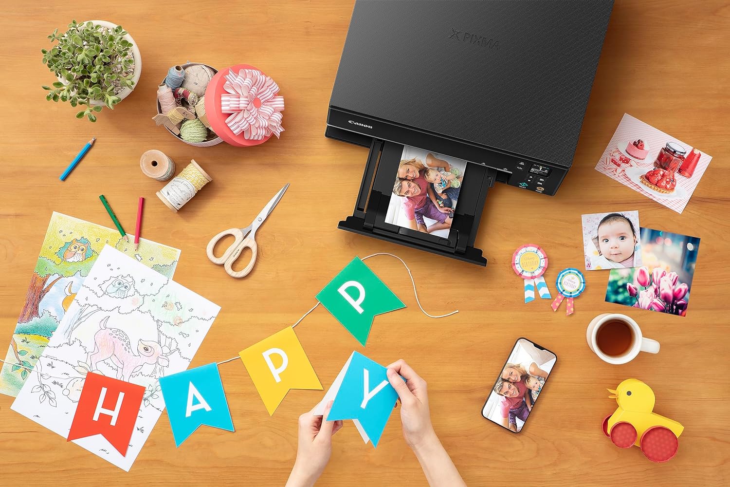 Canon PIXMA TS6350a printer, kleureninkjet multifunctioneel apparaat DIN A4 (fotoprinter, scanner, kopieerapparaat, OLED, 4.800x1.200 dpi, USB, WLAN, 5 afzonderlijke inkten, dubbelzijdig afdrukken, 2 papierladen), zwart