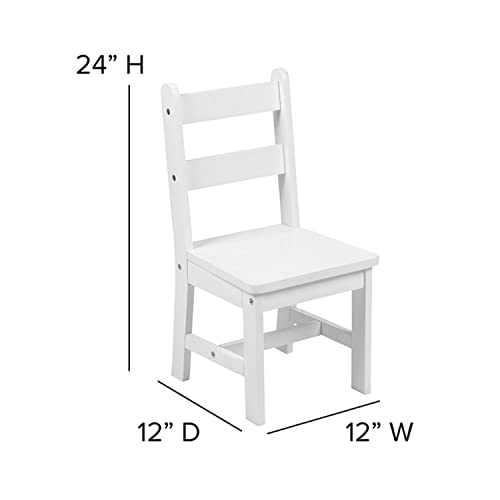 Flash Furniture Tavolo e sedie per Bambini in Legno Massiccio per Sala Giochi, Camera da Letto, Cucina, Pezzi, ingegnerizzato, Bianco, 3 Piece Set : Casa e cucina