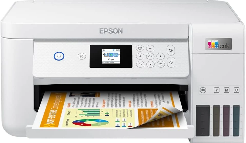 Epson EcoTank ET-2856 A4-Multifunktions-Wi-Fi-Tintentankdrucker, mit einem im Lieferumfang enthaltenen Vorrat an Tinten bis zu 3 Jahren