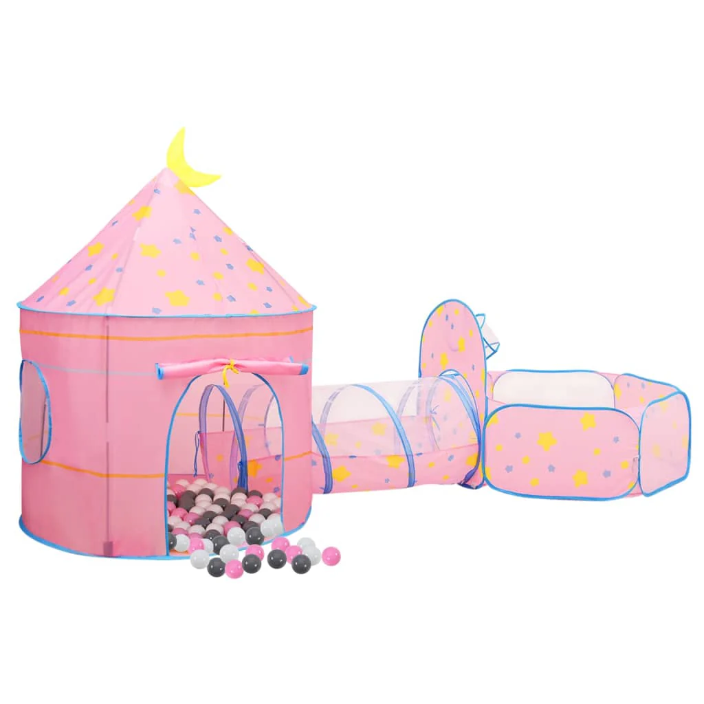 Tenda da gioco per bambini con 250 palline rosa 301x120x128 cm