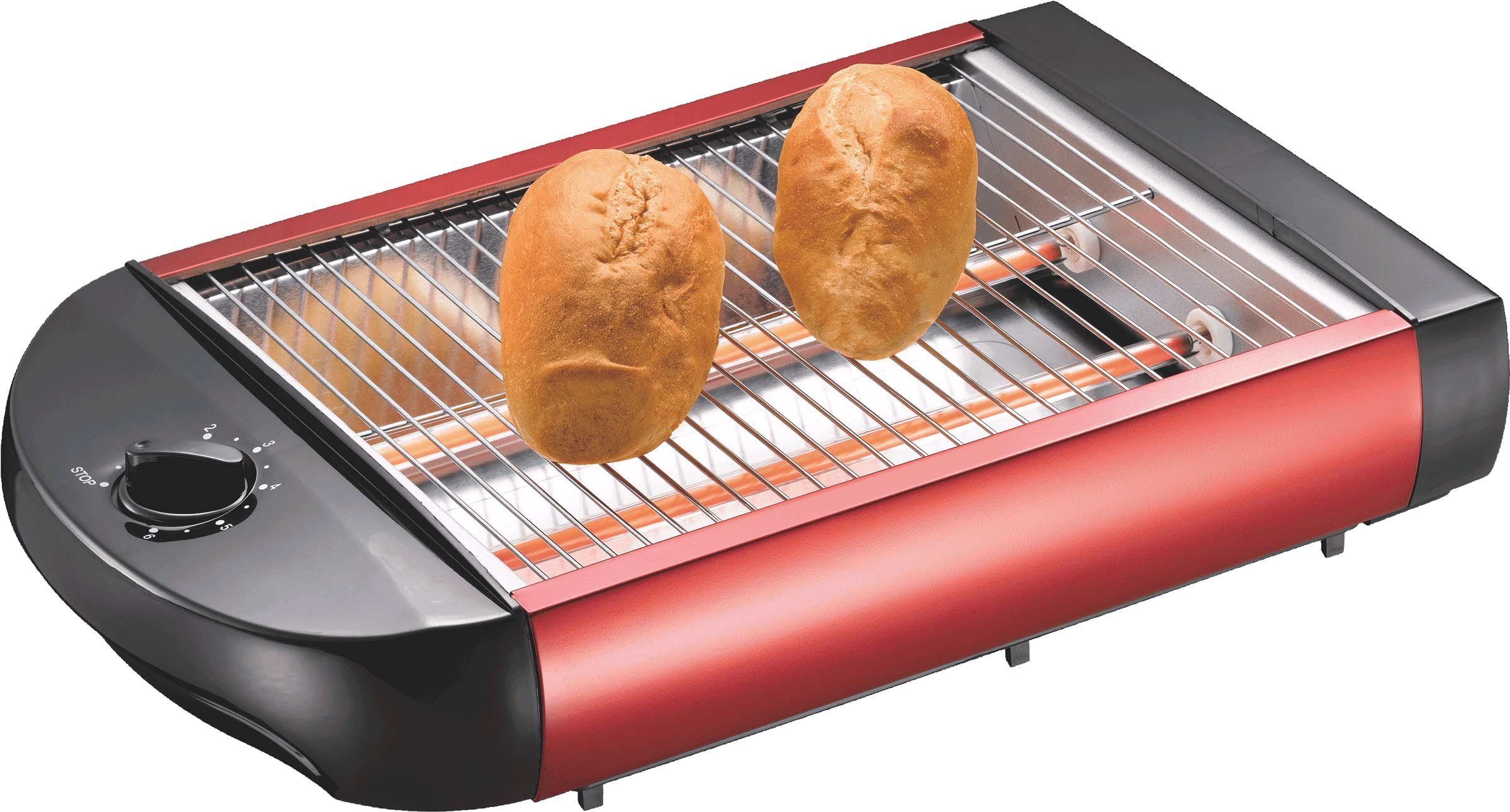 Toaster 80001211 Flach-Toaster Brötchen-Röster, rot