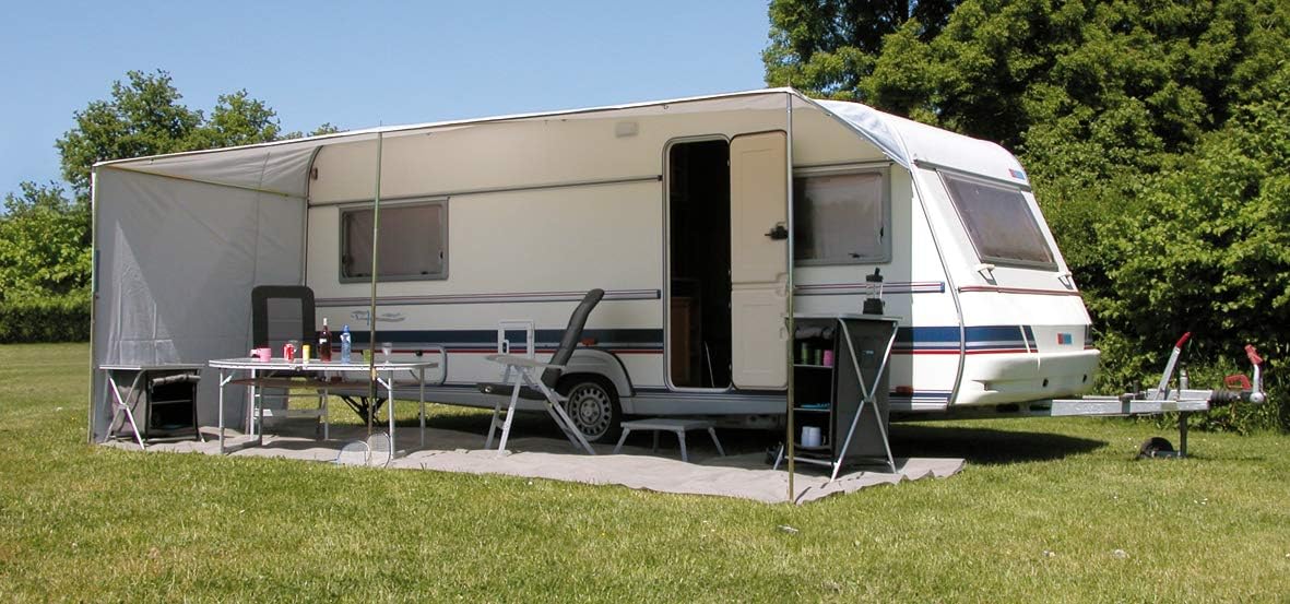 Eurotrail Verstellbares Sonnensegel 660 x 240 cm für Wohnwagen Größe 820-860 cm