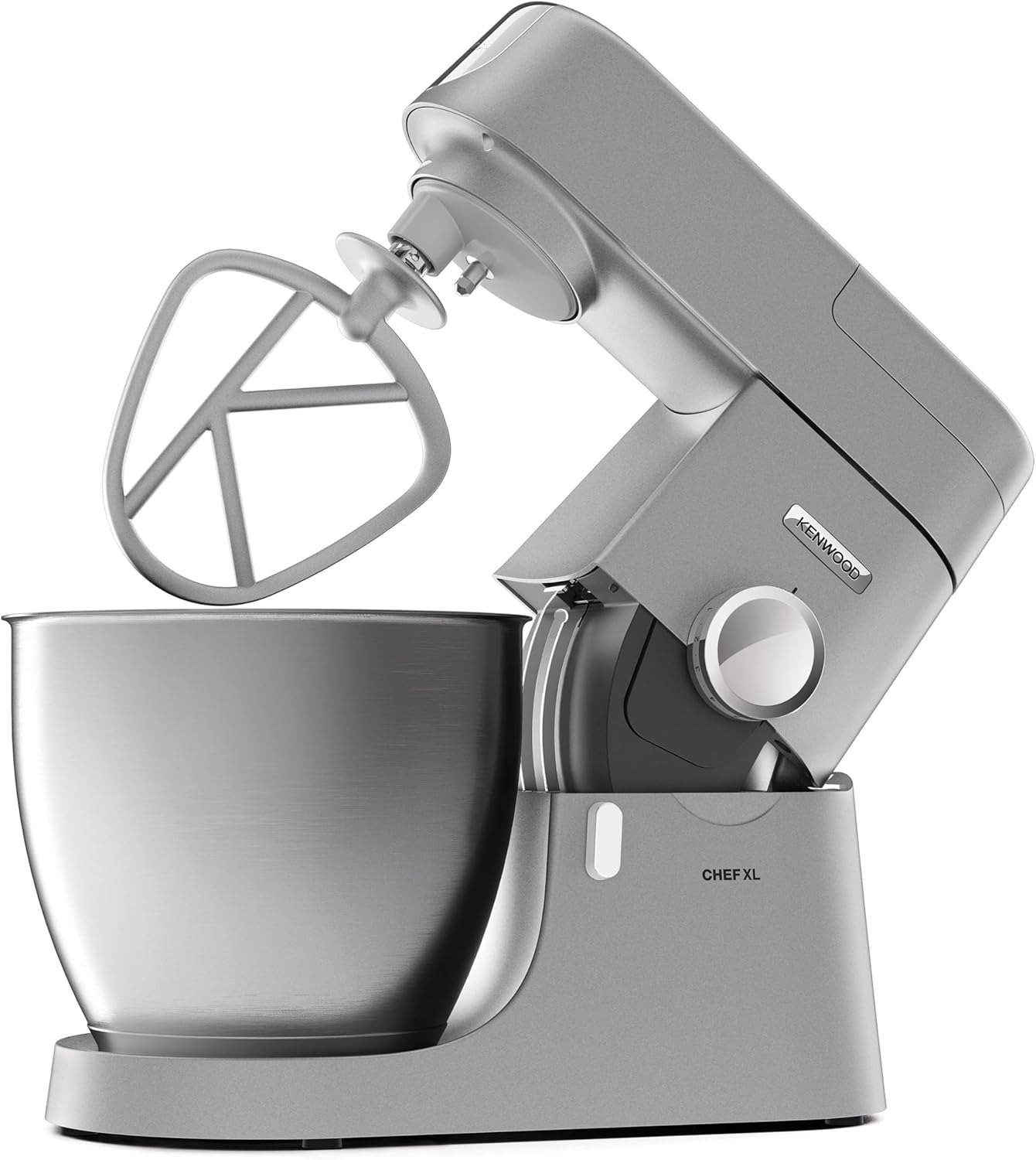 Kenwood KVL4100S Impastatrice Planetaria Chef XL con Ciotola da 6,7L, 3 Ganci di Miscelazione, Personalizzabile con oltre 25 Accessori Opzionali Acquistabili Separatamente, Potenza 1200W, Silver